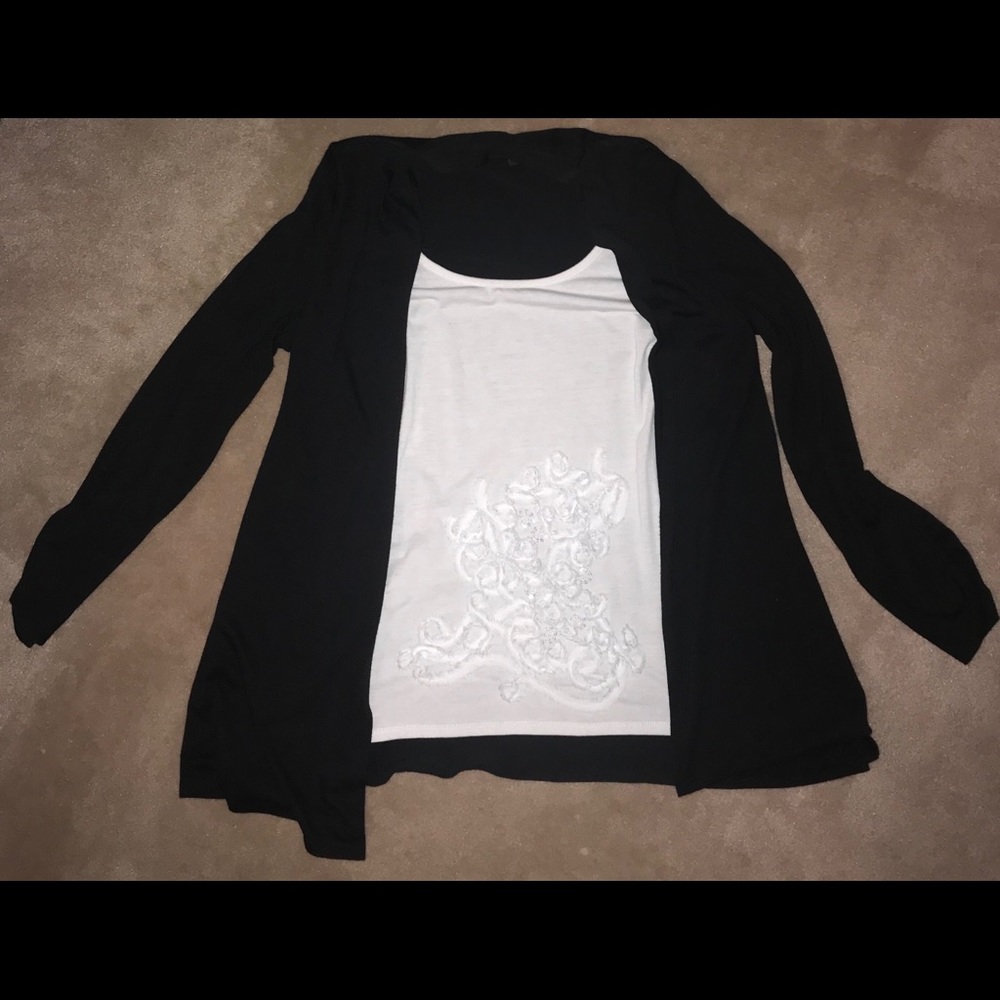 AB Studio combo blouse and cardi